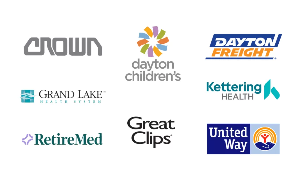 Our Mission Partners: Crown, Dayton Children's, Dayton Freight, Grand Lake Health System, Great Clips, Kettering Health, RetireMed and United Way