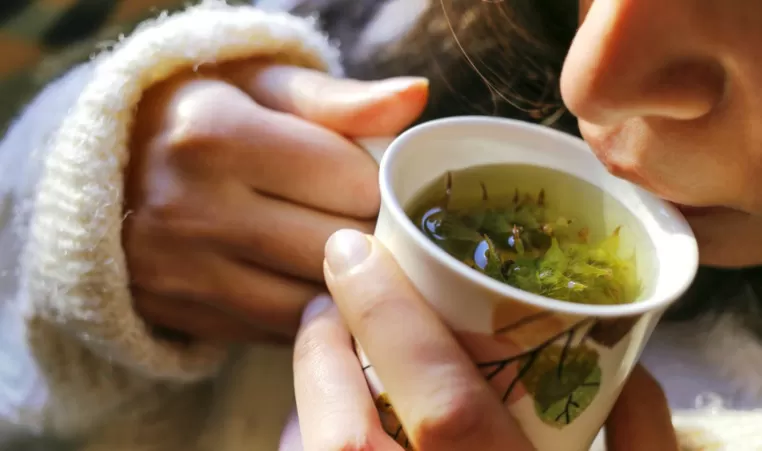 woman drinking tea