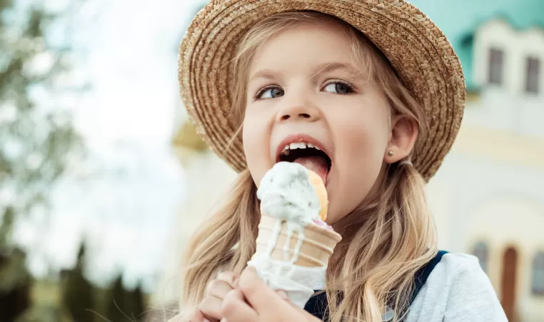 Little Girl Eating Ice cream