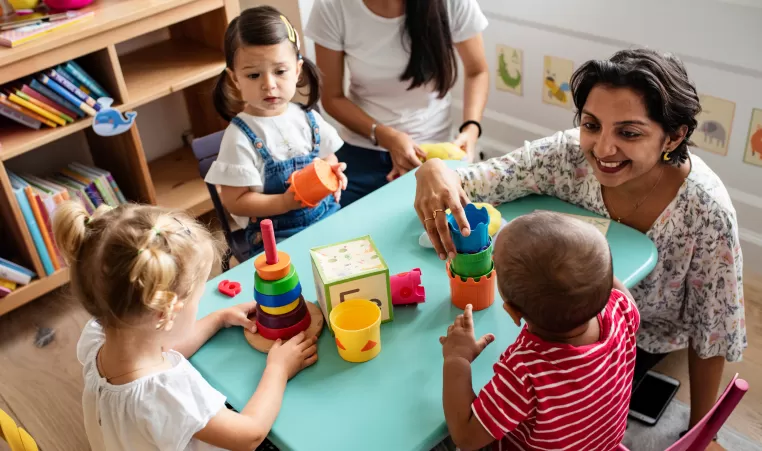 Teacher with toddlers