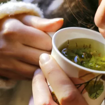 woman drinking tea