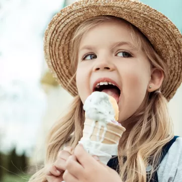 Little Girl Eating Ice cream