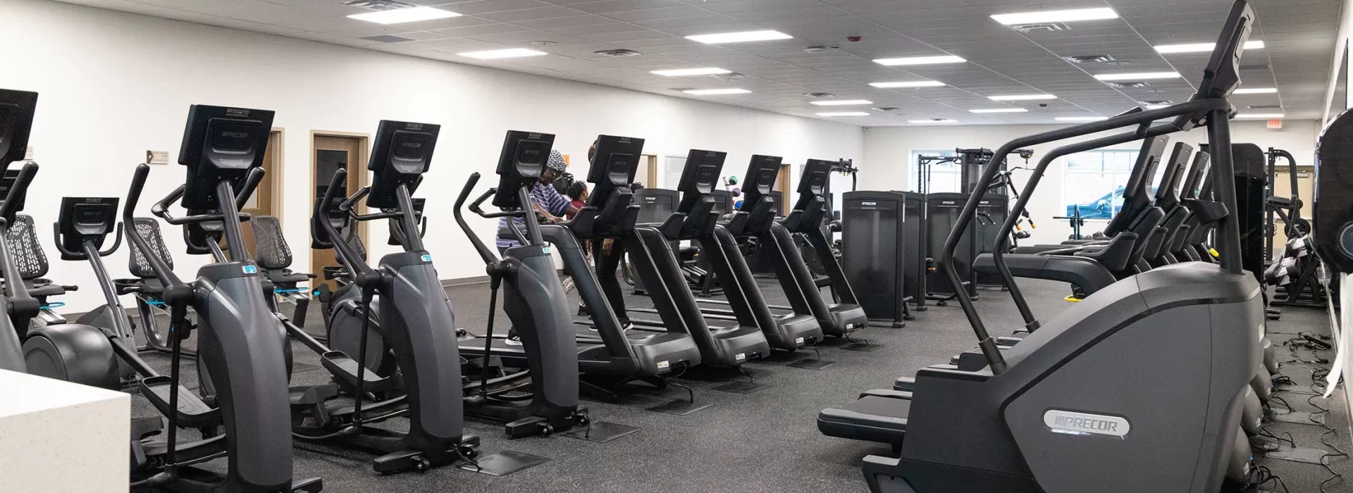 The fitness center at the Premier Health YMCA