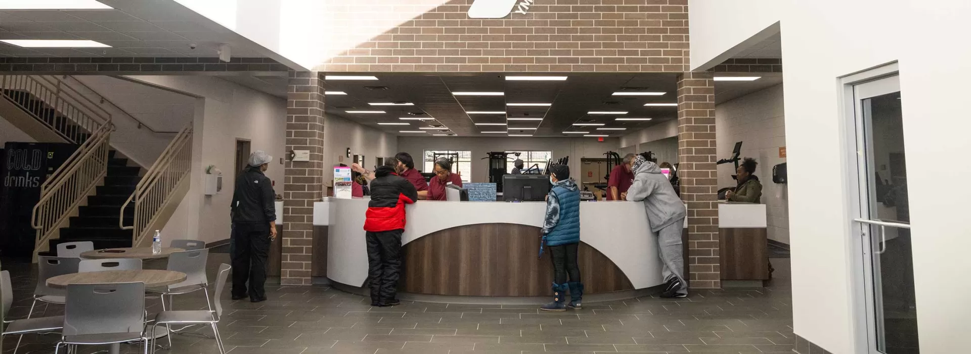 The lobby in the Premier Health YMCA