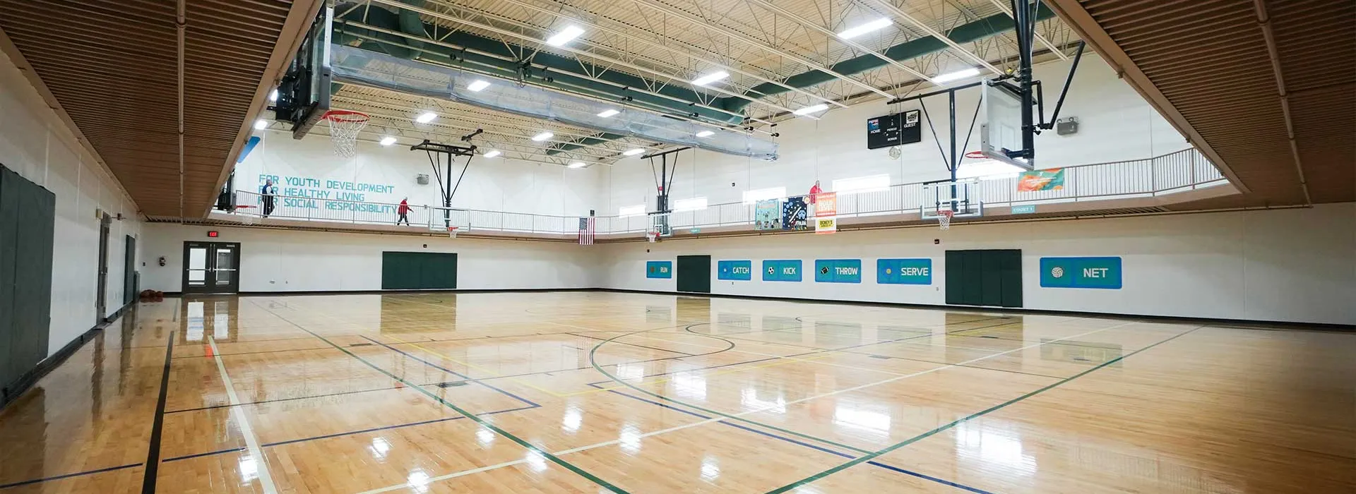 Interior of Coffman YMCA front gym