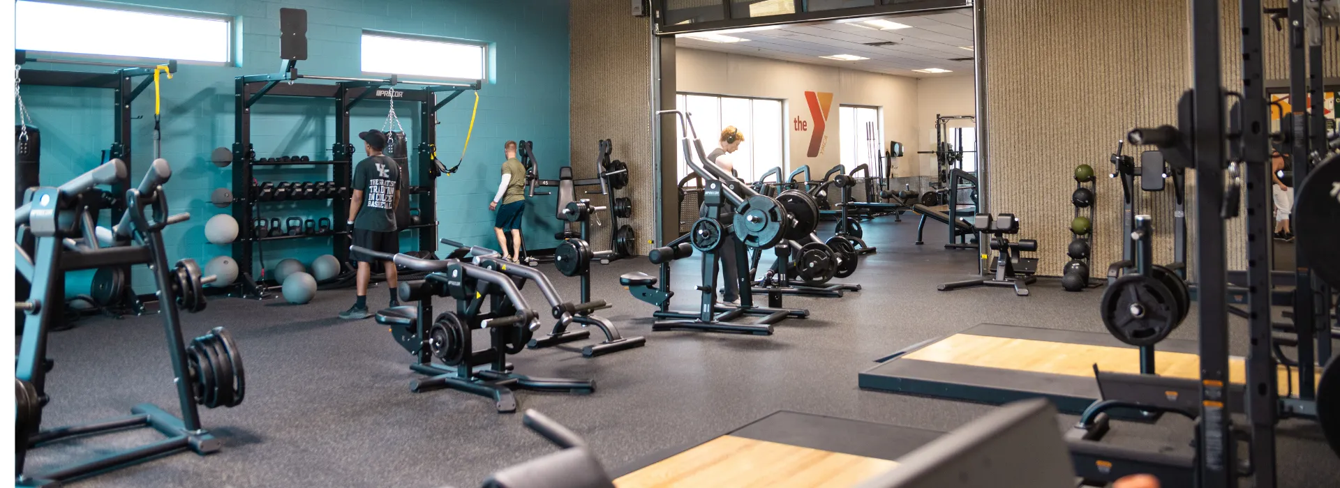 A part of the fitness center at the YMCA at the Heights